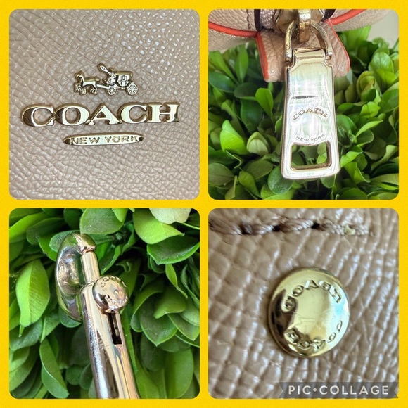 COACH F13310 MINI SIERRA NUDE PINK MULTI CROSSGRAIN LEATHER SATCHEL 🌟EUC🌟 - Picture 15 of 17